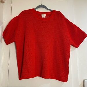 NWOT Nicole Miller Red Knit Short Sleeve Sweater Size 3XL